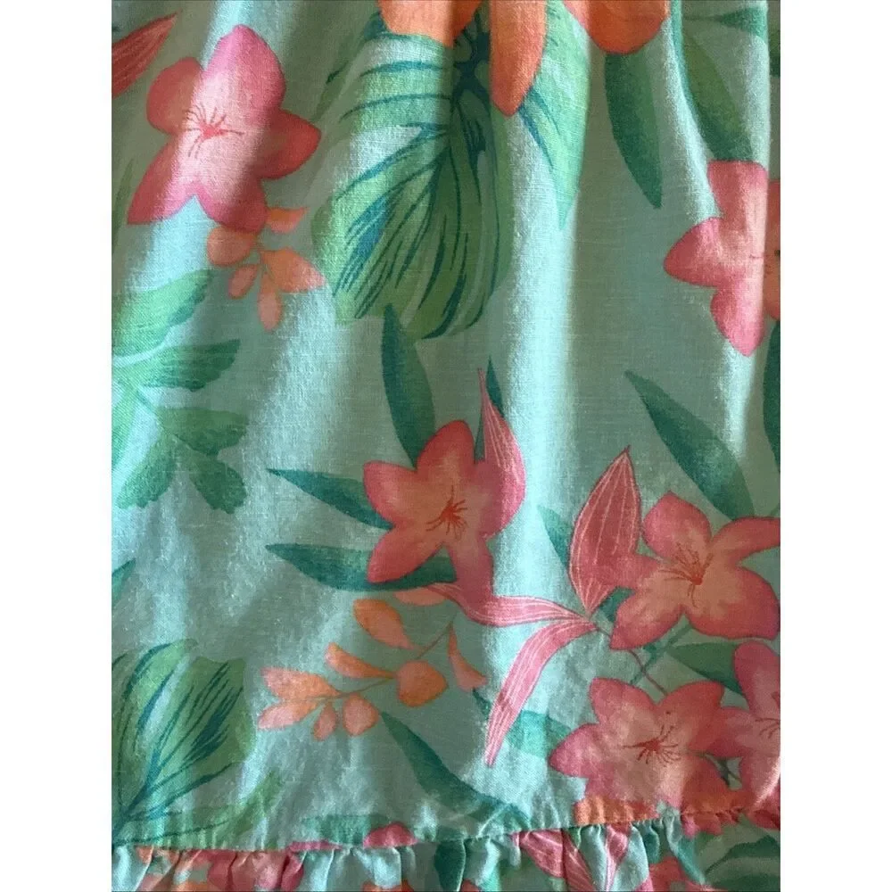 Gymboree Tropical Smocked Aqua Blue Splish-splash Dress Size 8